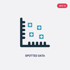 two color spotted data vector icon from user interface concept. isolated blue spotted data vector sign symbol can be use for web, mobile and logo. eps 10