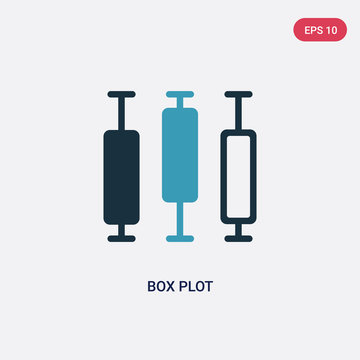 two color box plot vector icon from user interface concept. isolated blue box plot vector sign symbol can be use for web, mobile and logo. eps 10