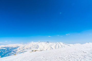 Obraz premium Beautiful snow covered mountains landscape Kashmir state, India .