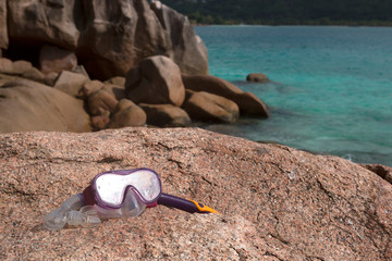 Snorkeling equipment at Pierre island, Seychelles