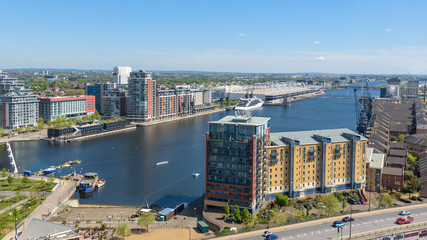 Plakat Aerial view of Royal Victoria Dock in London