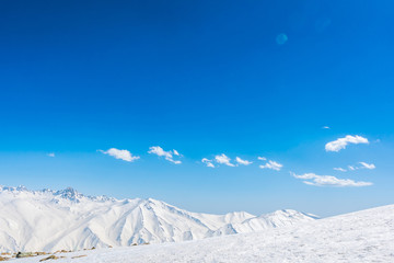 Fototapeta premium Beautiful snow covered mountains landscape Kashmir state, India .
