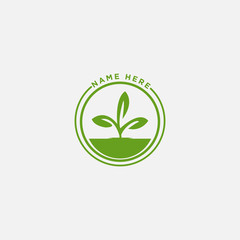 green leaf logo icon vector design