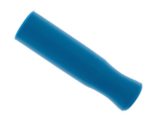 Blue silicone straw tip on a white background
