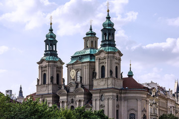 Fototapeta premium Prague church architecture, Czech Republic.