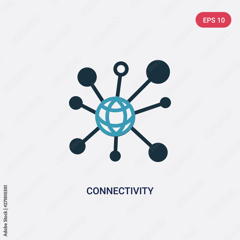 Poster two color connectivity vector icon from user interface concept. isolated blue connectivity vector si