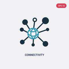 two color connectivity vector icon from user interface concept. isolated blue connectivity vector sign symbol can be use for web, mobile and logo. eps 10
