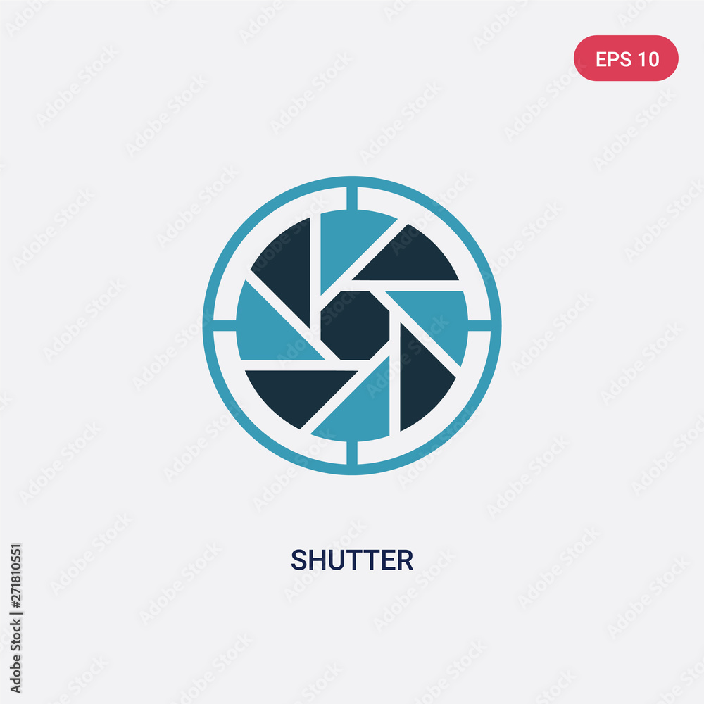 Poster two color shutter vector icon from user interface concept. isolated blue shutter vector sign symbol 