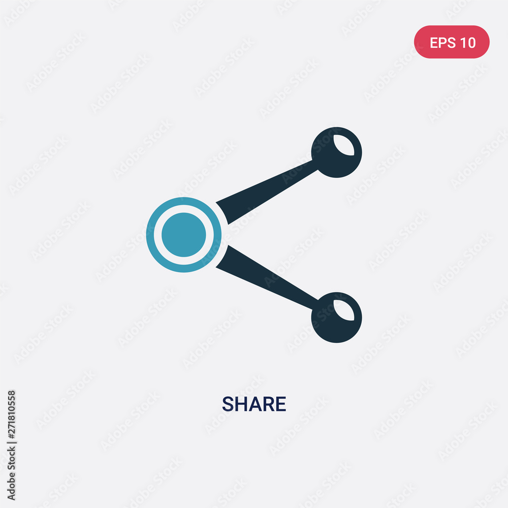 Poster two color share vector icon from user interface concept. isolated blue share vector sign symbol can 