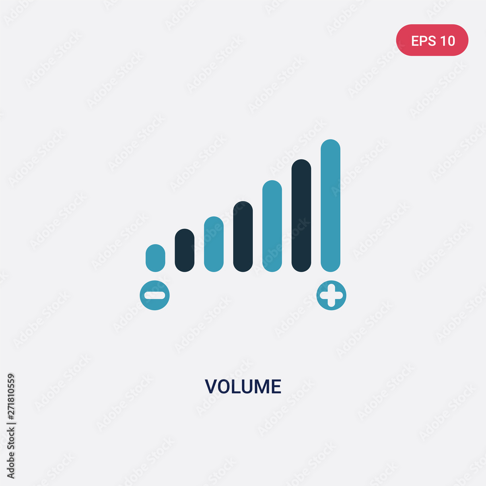 Poster two color volume vector icon from user interface concept. isolated blue volume vector sign symbol ca