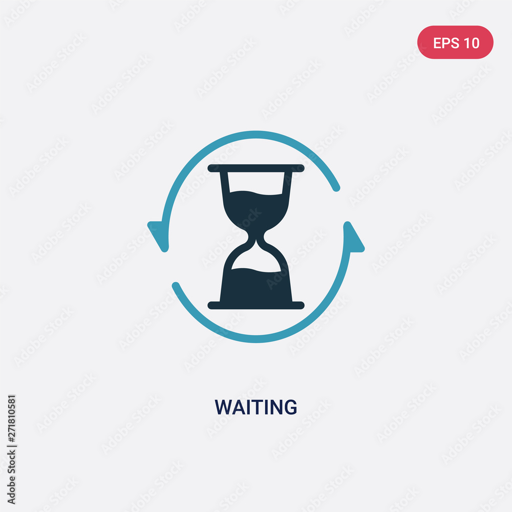 Poster two color waiting vector icon from user interface concept. isolated blue waiting vector sign symbol 