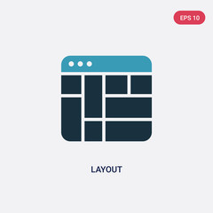Fototapeta premium two color layout vector icon from user interface concept. isolated blue layout vector sign symbol can be use for web, mobile and logo. eps 10