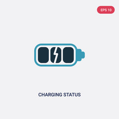 two color charging status vector icon from user interface concept. isolated blue charging status vector sign symbol can be use for web, mobile and logo. eps 10
