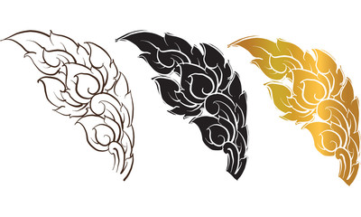 Naklejka premium thai traditional pattern decorative vector