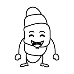 Obraz premium delicious bread croissant kawaii character