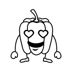 fresh pepper kawaii character vector illustration