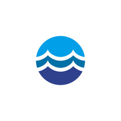 Wave icon logo design vector template