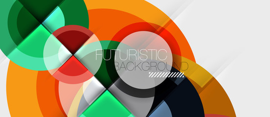 Fototapeta premium Geometric design abstract background - circles