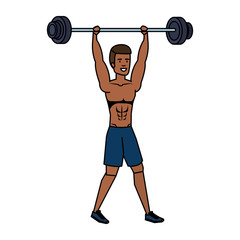 avatar man weight lifting vector illustration