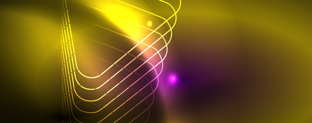 Shiny glowing design background, neon style lines, technology concept, vector