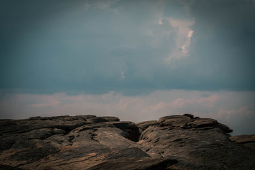 Beautiful amazing of rocks, Natural of rock canyon in mekhong river , Hat Chom Dao, Ubon Ratchathani province, North east Thailand