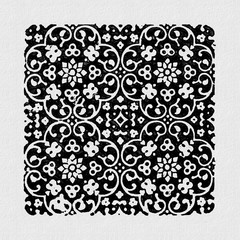 Indian block print seamless pattern with flowers