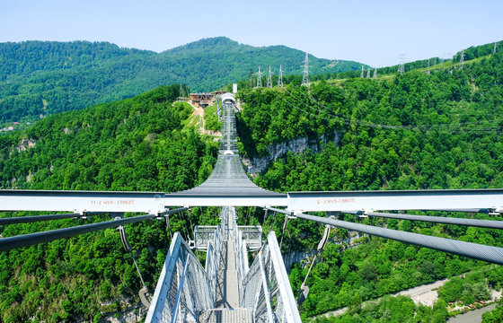 SKYPARK AJ Hackett Sochi in the Sochi National Park. The longest suspension footbridge in the world