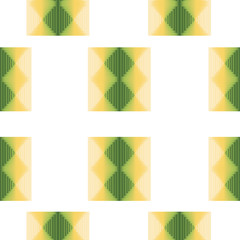 seamless pattern with geometrical shapes vector in green and yellow colors
