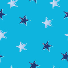 Obraz premium seamless pattern with stars in blue colors - blue background theme