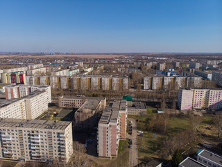 Naklejka premium Aerial view of a Zarinsk town in summer landscape, Altai, Siberia, Russia,