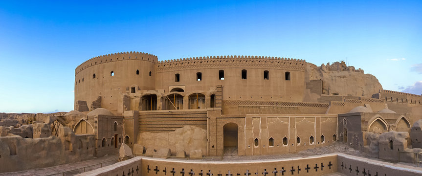 panorama of the old citadel of arg-&eacute; bam, Kerman Province, Bam, Iran