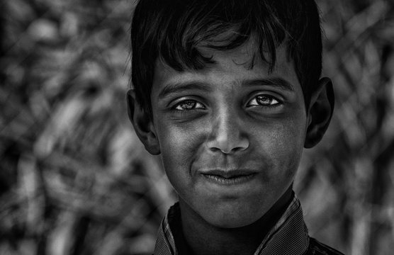 Fototapeta grayscale photo of smiling boy
