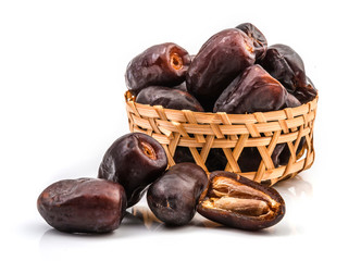 Obraz premium Dried split date (fruit of palm Phoenix dactylifera). Infinite depth of field,