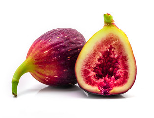 fresh figs isolated on white background