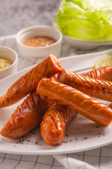 sausages on plate