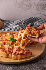 pizza with mushrooms and cheese