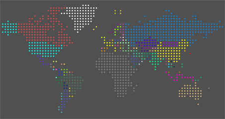 Fototapeta premium Vector Dotted World Map. A political map of the World.