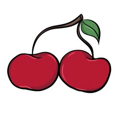  illustration of a red ripe cherry