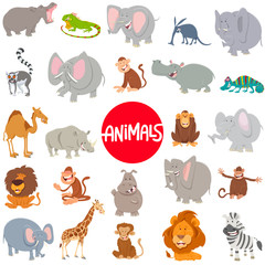 Obraz premium cartoon animal characters large set