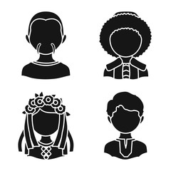 Vector illustration of person and culture logo. Collection of person and race  vector icon for stock.