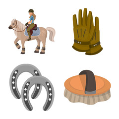 Fototapeta premium Isolated object of horseback and equestrian sign. Collection of horseback and horse vector icon for stock.