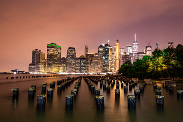 Obraz premium Lower Manhattan at night