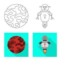 Isolated object of astronomy and technology  logo. Set of astronomy and sky stock symbol for web.