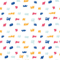 Obraz premium Stylish seamless scribble pattern. Stylish graphic texture. Vector textile print design. Trendy simple illustration.