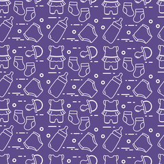 Newborn baby seamless pattern.