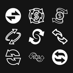 Exchange and convert icon. Logo, illustration, vector sign symbol