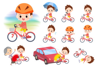 Red clothing boy_city cycle
