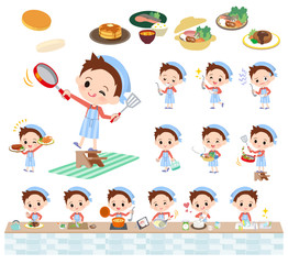 Fototapeta premium Red clothing boy_cooking