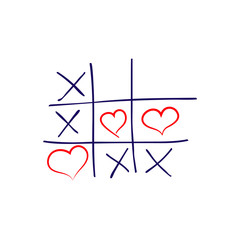 Tic tac toe game, hand-drawn vector icon