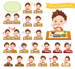 Red clothing boy_Meal